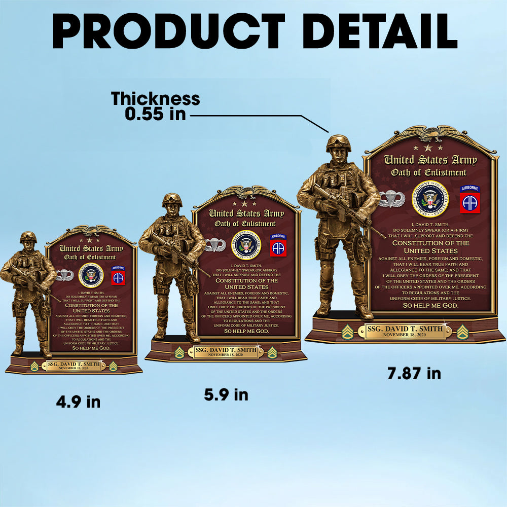 Personalized Acrylic Block Plaque Gift For Veteran Oath of Enlistment Military Gift For Veteran K1702 Trhn