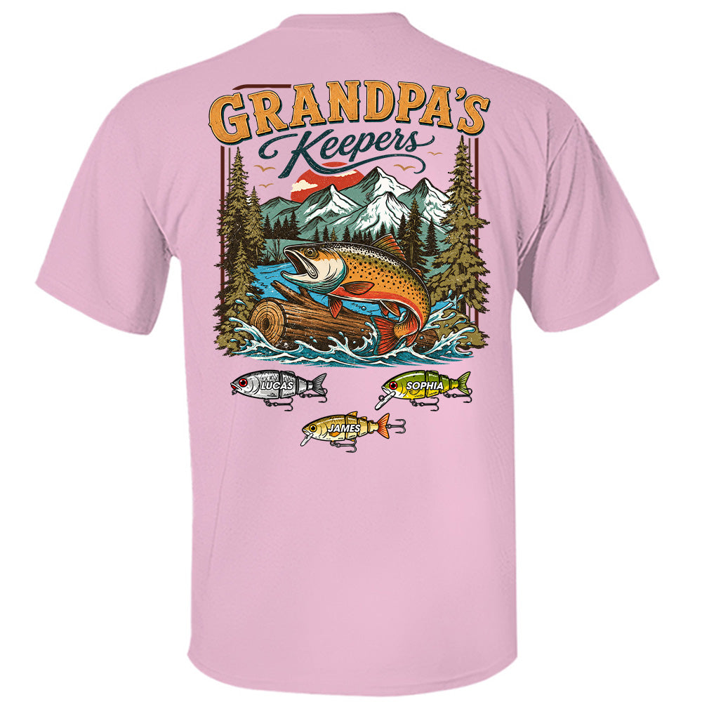 Grandpa’s Keepers T-Shirt – Personalized Fishing Grandpa Shirt Vr2 T24