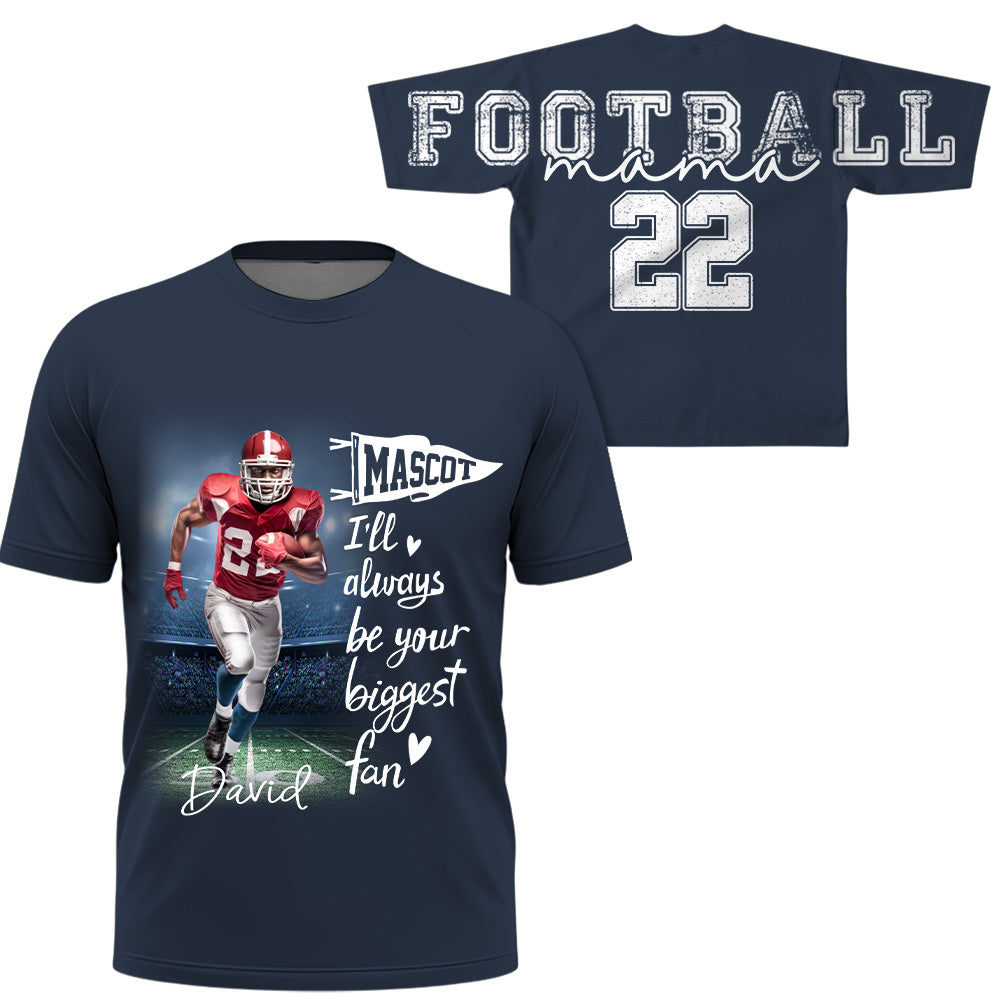 Football Mama - Personalized Shirt For Football Lover - Custom Photo Football Player NA04 VH01