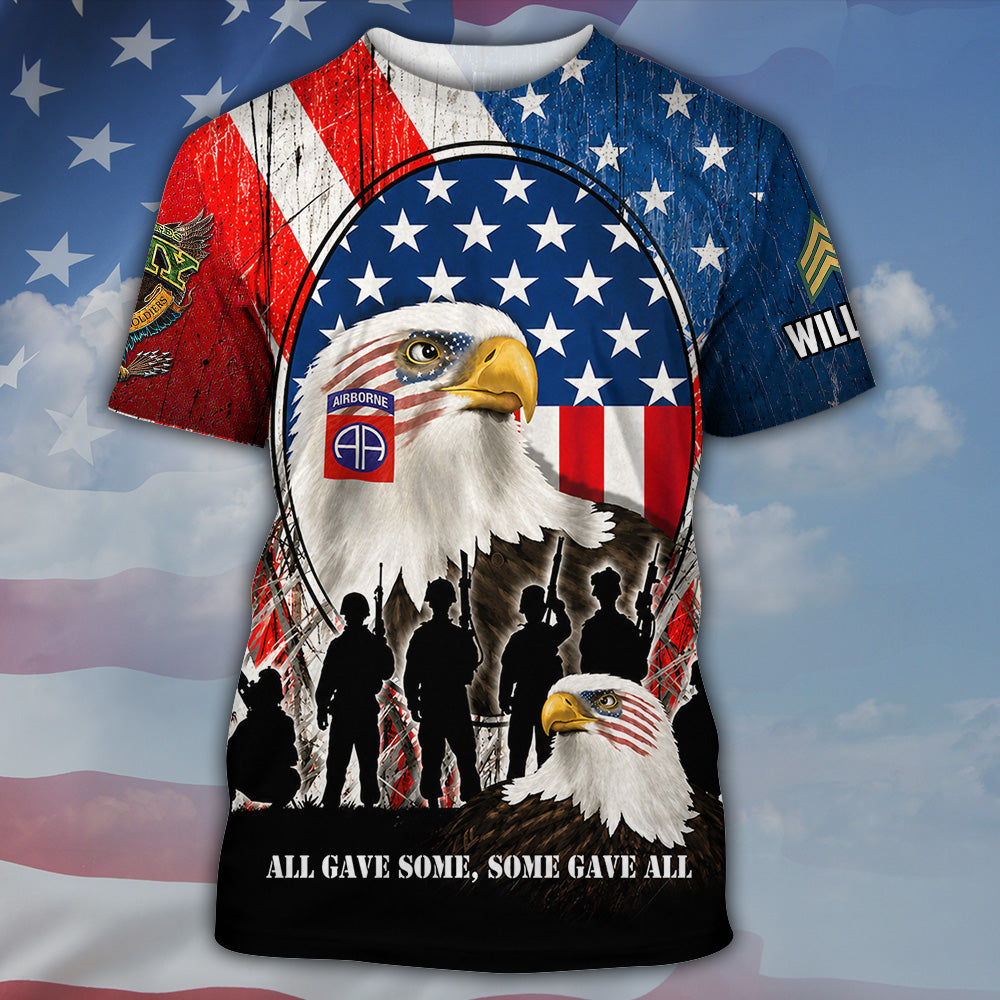 Personalized All Over Print Shirt Eagle US Veteran Military Shirt Available all Military Branches K1702 MT2