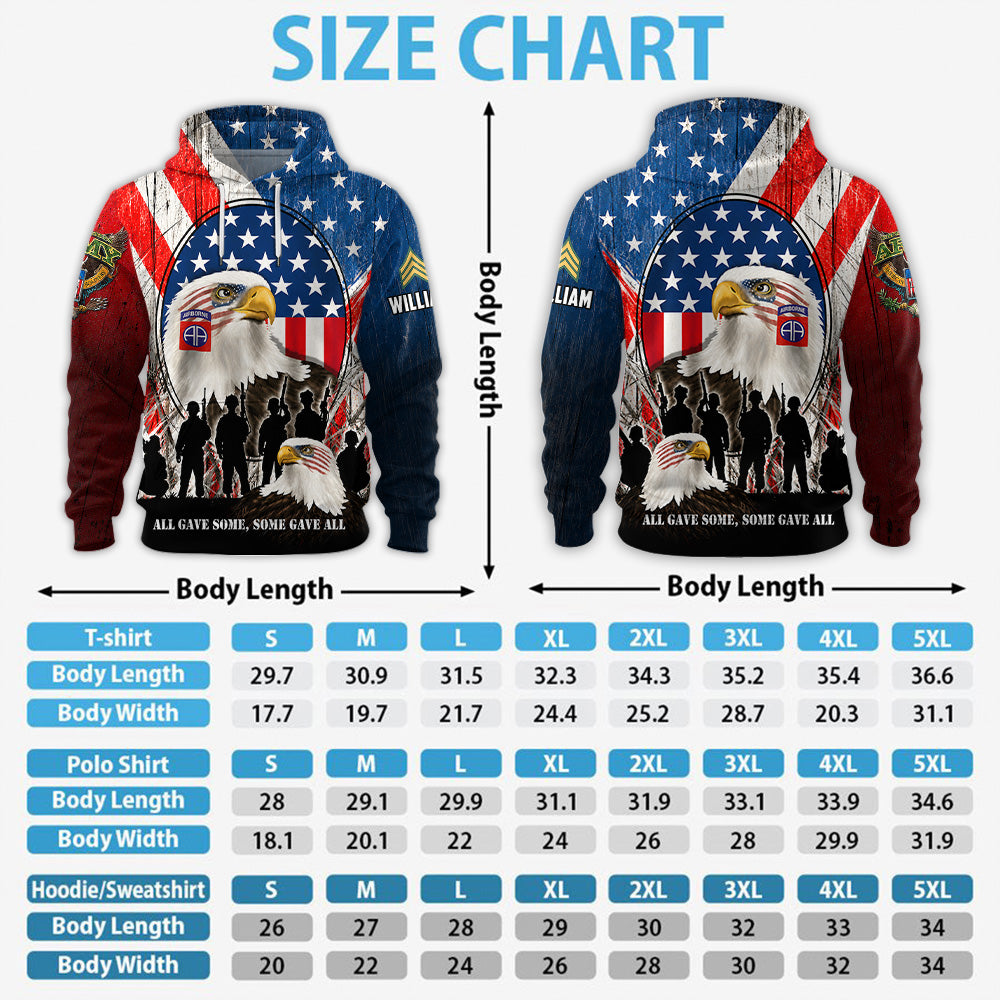 Personalized All Over Print Shirt Eagle US Veteran Military Shirt Available all Military Branches K1702 MT2