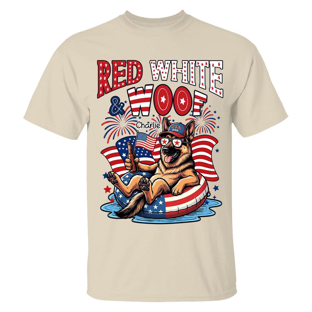 Red White Woof, Custom Photo Pet Shirt, America 250th Anniversary Gifts For Dog Cat Lovers, Dog Dad And Mom, Cat Owners T1807 Hv01