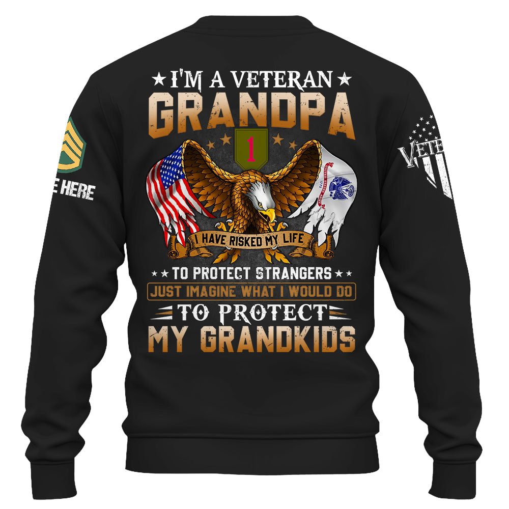 Personalized Shirt I'm A Veteran Grandpa Custom Gift For Grandpa Veteran Gift For Father's Day K1702