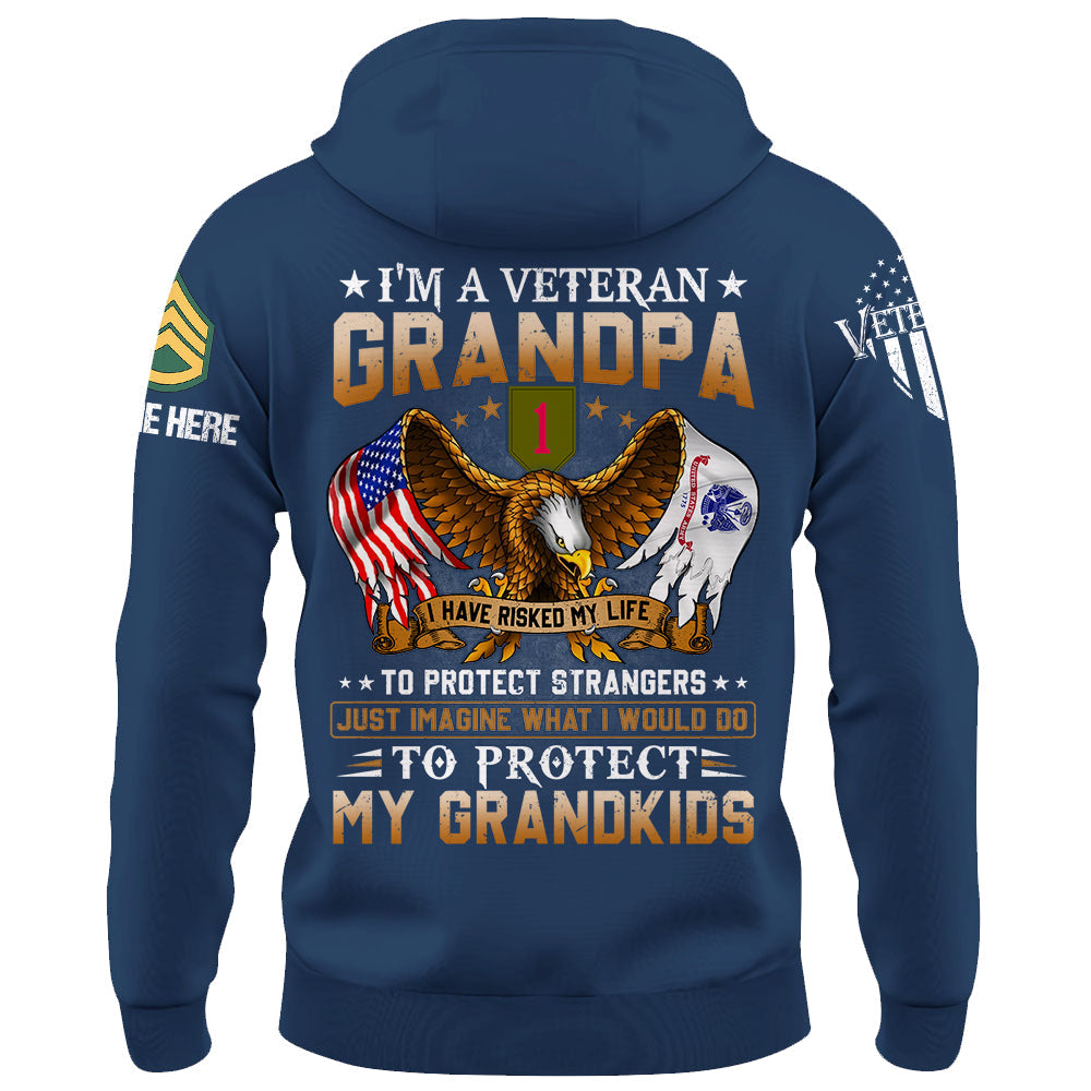 Personalized Shirt I'm A Veteran Grandpa Custom Gift For Grandpa Veteran Gift For Father's Day K1702