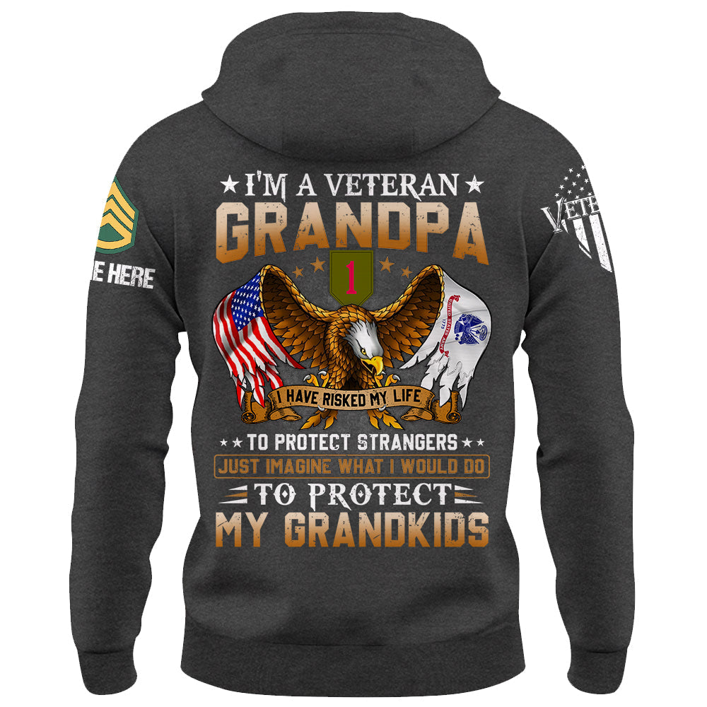 Personalized Shirt I'm A Veteran Grandpa Custom Gift For Grandpa Veteran Gift For Father's Day K1702