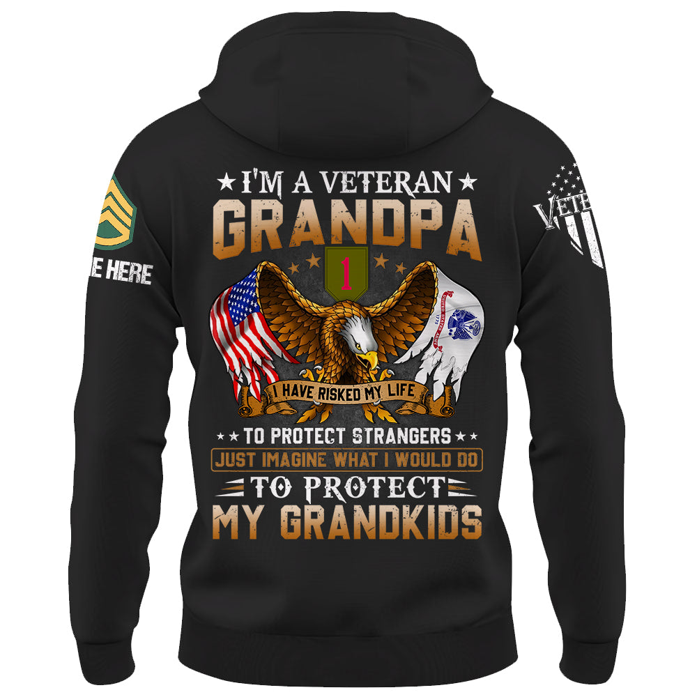 Personalized Shirt I'm A Veteran Grandpa Custom Gift For Grandpa Veteran Gift For Father's Day K1702