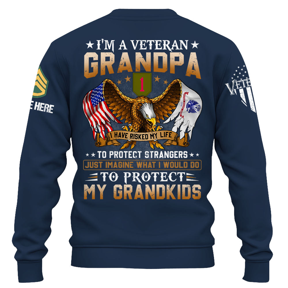 Personalized Shirt I'm A Veteran Grandpa Custom Gift For Grandpa Veteran Gift For Father's Day K1702
