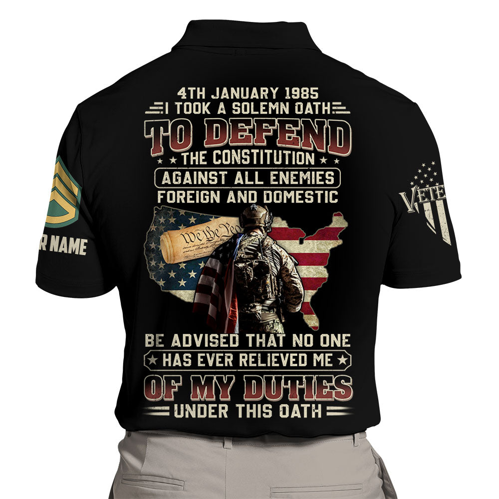 I Once Took A Solemn Oath To Defend The Constitution Personalized Shirt For Veterans K1702