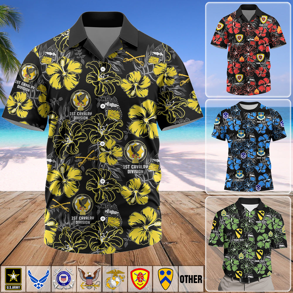 Personalized Hawaiian Shirt Custom Military Division Gift For Veterans Custom All Branches All Over Print Shirt Gift K1702 Trhn