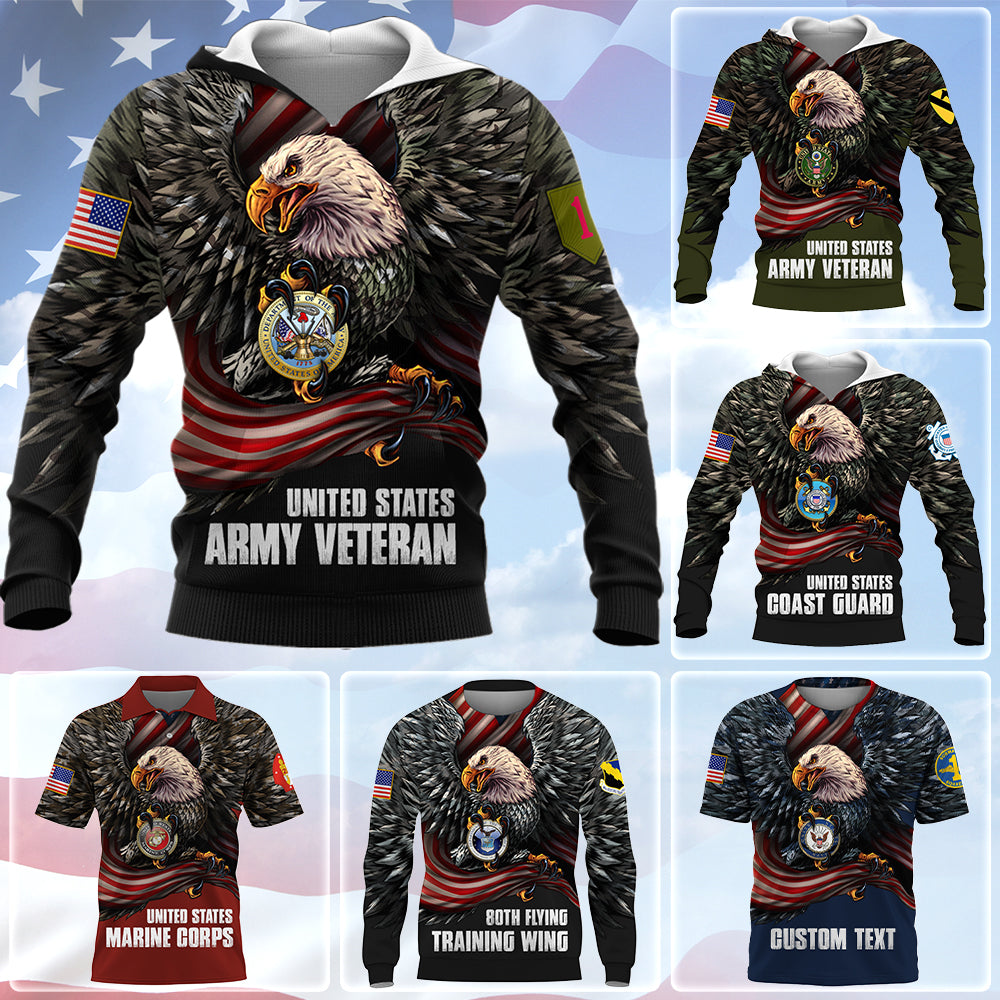 Personalized Veteran Eagle Shirt Available All Military Branch Gift For Veterans K1702 Trhn