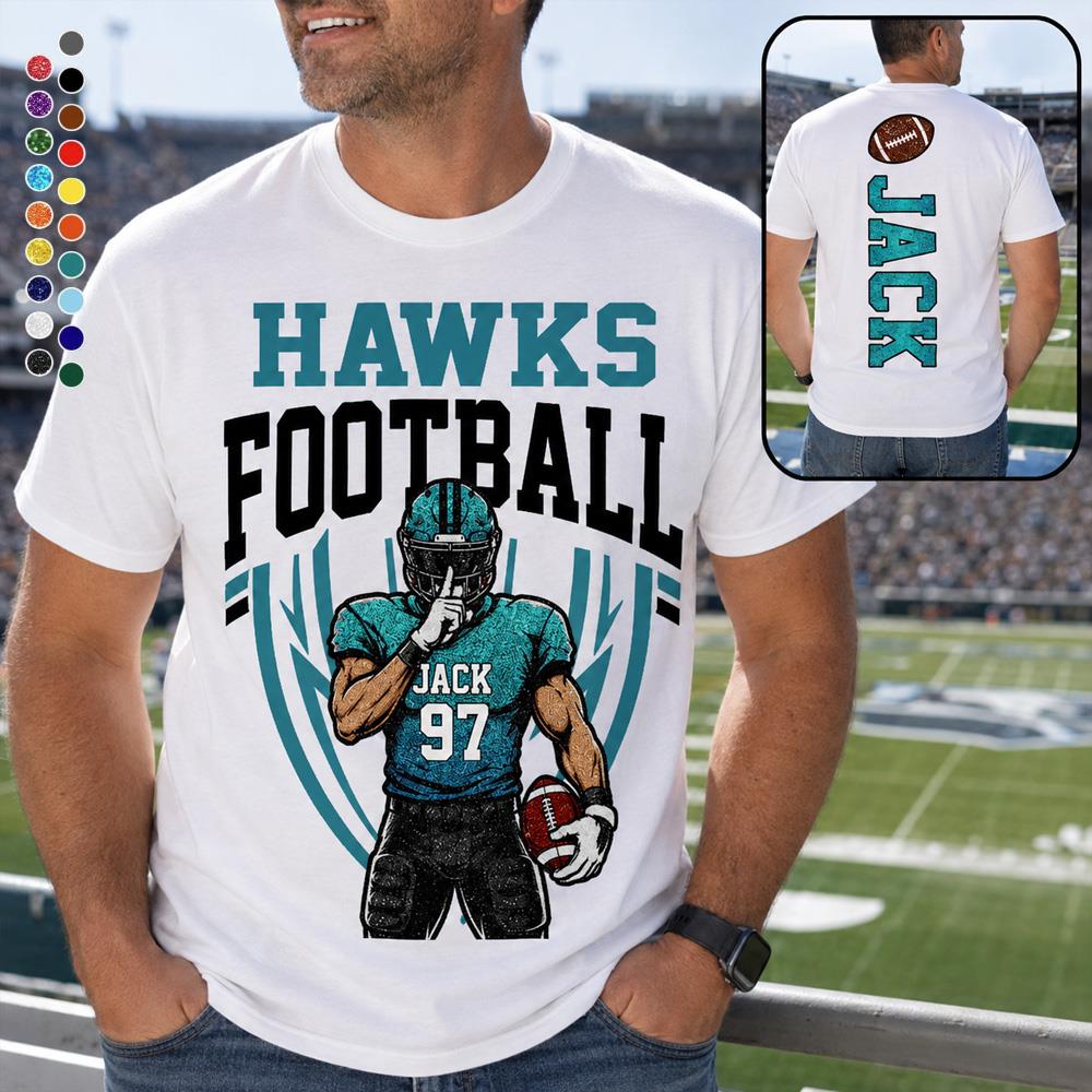 Custom Football Team Name & Number Shirt Football Mom Shirt Football Team Shirt Game Day Shirt Gift for Mom High School Football Cheer Shirt