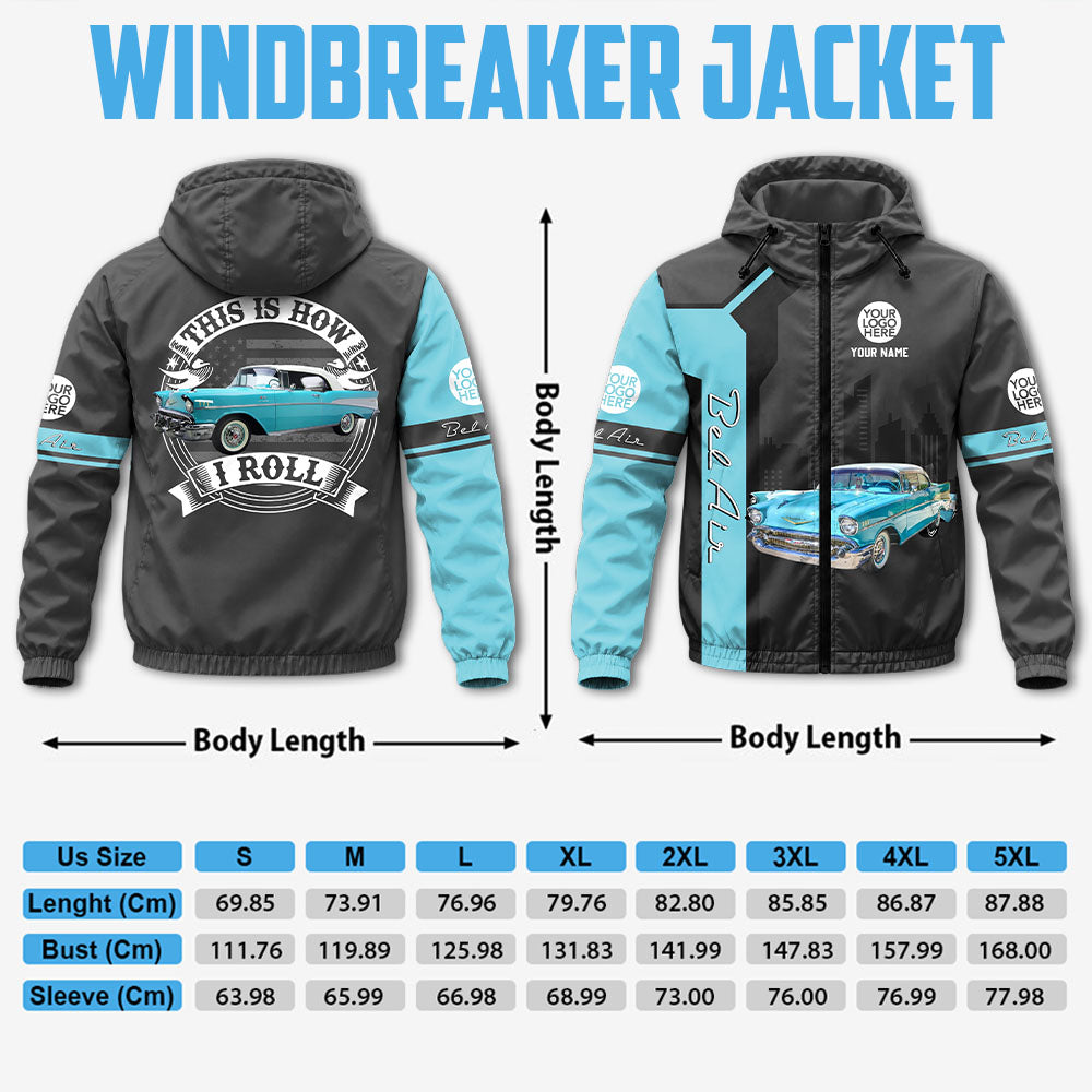 This Is How I Roll - Custom Photo Classic Car Windbreaker Jacket - Personalized Name Car Jacket A2110 T24
