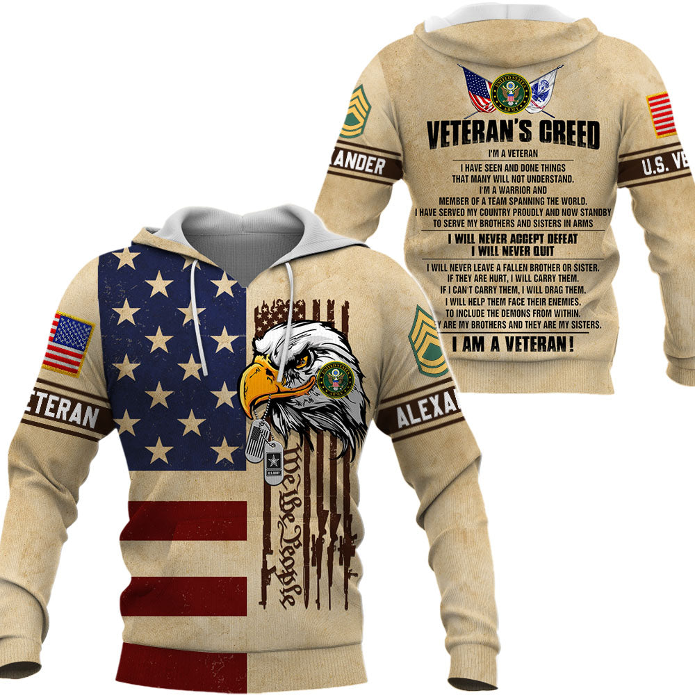 Personalized All Over Print Shirt Veteran's Creed Custom All Military Branches Gift For Veteran K1702 Trhn