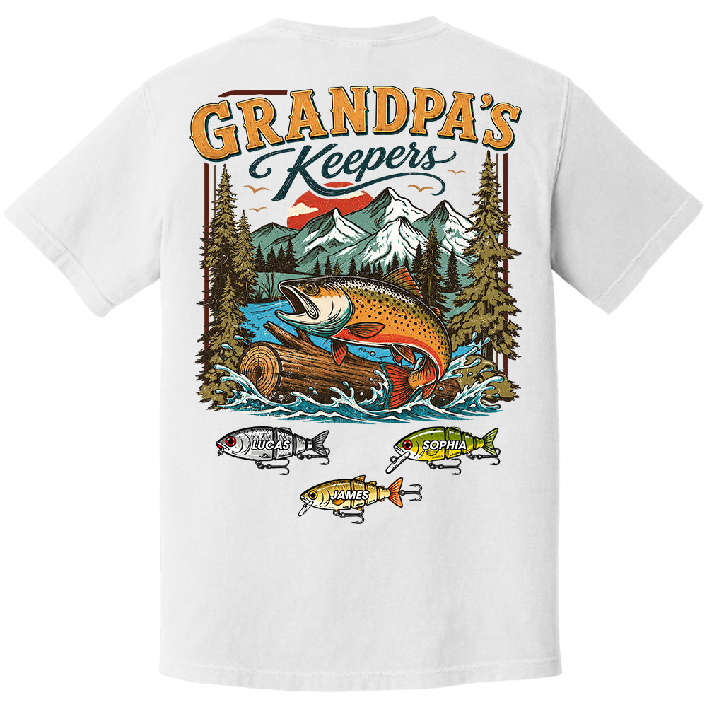 Grandpa’s Keepers T-Shirt – Personalized Fishing Grandpa Shirt Vr2 T24