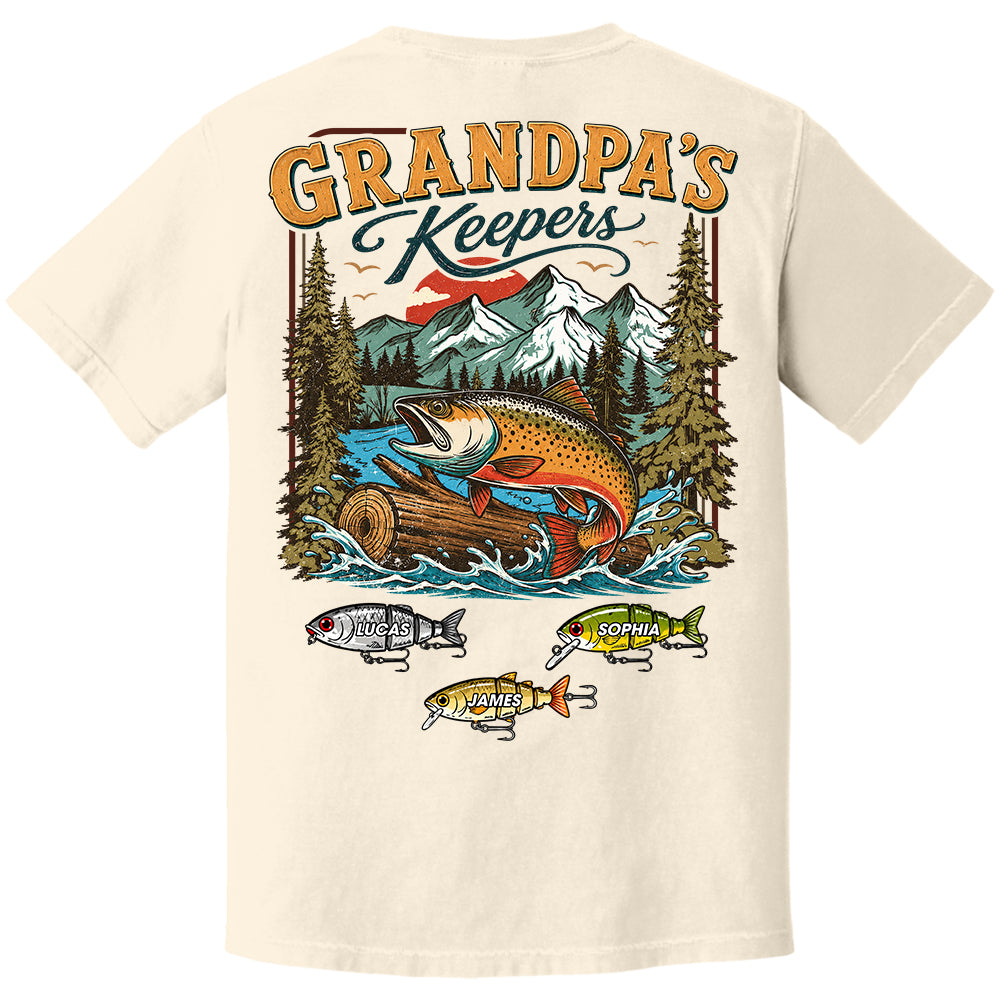 Grandpa’s Keepers T-Shirt – Personalized Fishing Grandpa Shirt Vr2 T24