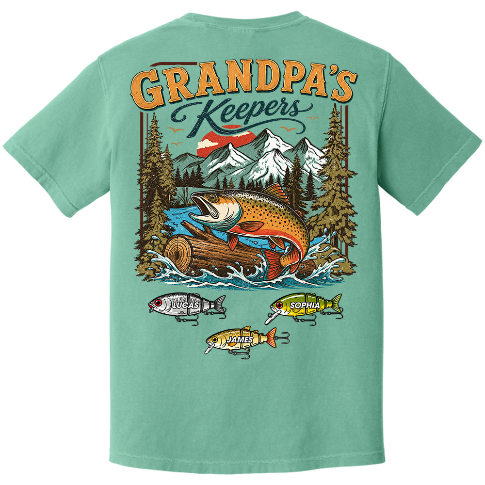 Grandpa’s Keepers T-Shirt – Personalized Fishing Grandpa Shirt Vr2 T24