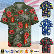 Personalized Hawaiian Shirt Military Division Gift For Veterans Custom All Branches Hawaiian Shirt K1702 Trhn