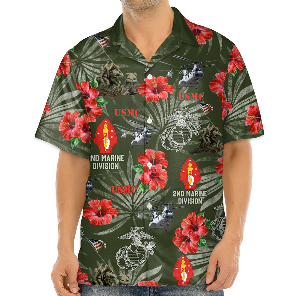 Personalized Hawaiian Shirt Military Division Gift For Veterans Custom All Branches Hawaiian Shirt K1702 Trhn