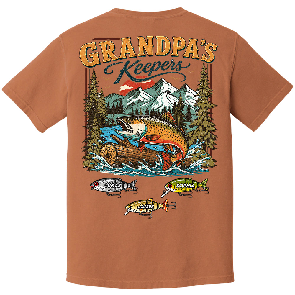 Grandpa’s Keepers T-Shirt – Personalized Fishing Grandpa Shirt Vr2 T24