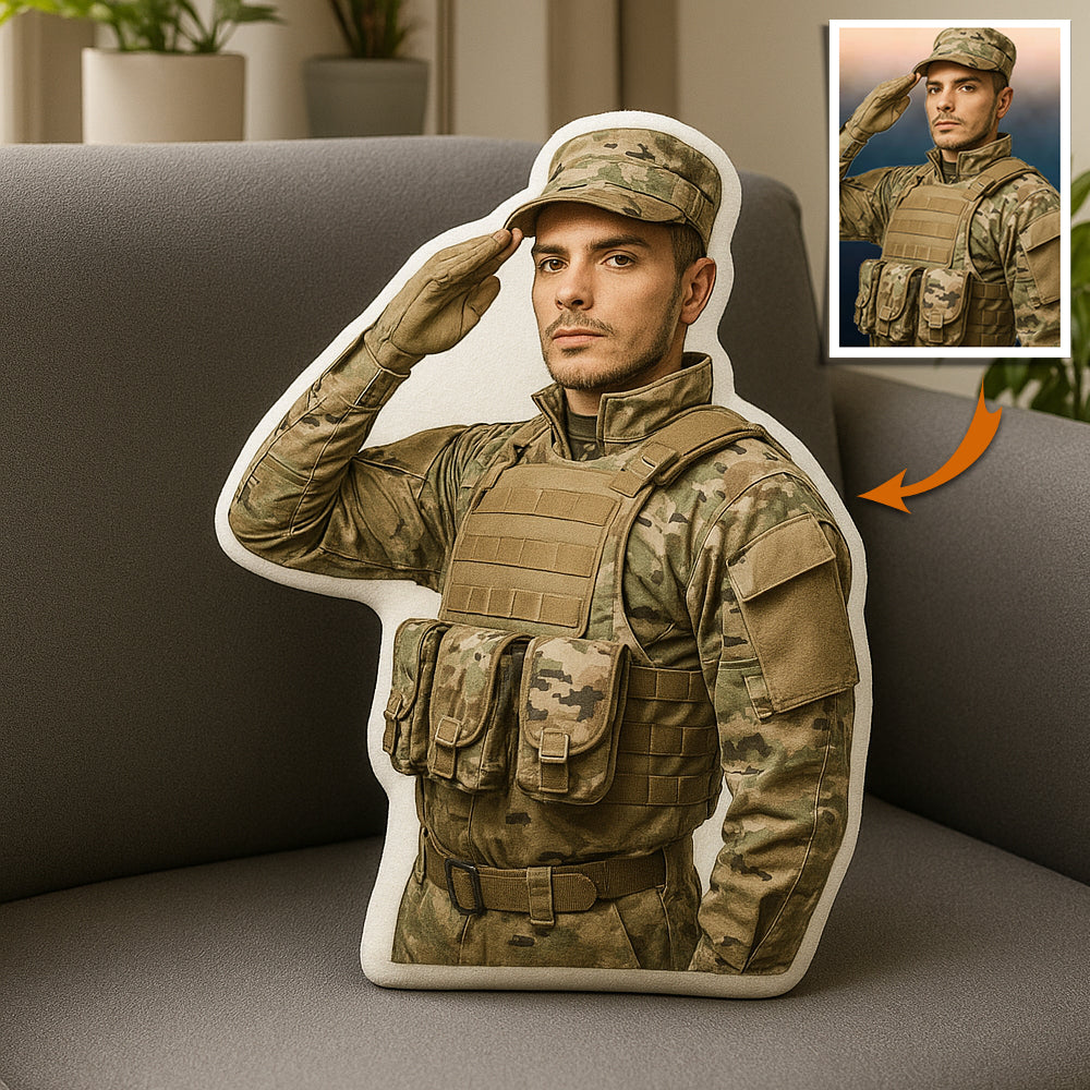 This Personalized Military Hero Photo Pillow Is Custom Gift For Military Soldier Veteran Pillow K1702 Trhn