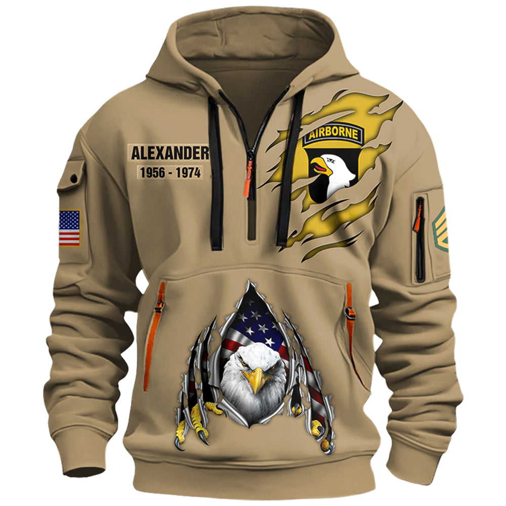Custom Hoodie Half Zipper It Was Once My Life US Veteran I Will Always Be Proud Of It K1702 Trhn