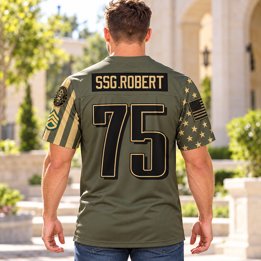Personalized Jersey Football Military Armed Forces Shirt Gift For Veteran Soldier K1702 MT2