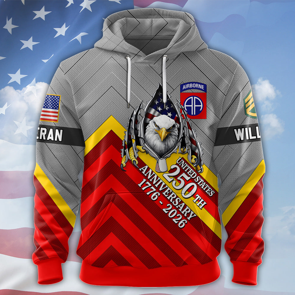 Personalized All Over Print Shirt United States 250th Anniversary 1776-2026 Custom All Military Branches Gift For Veterans K1702 MT2