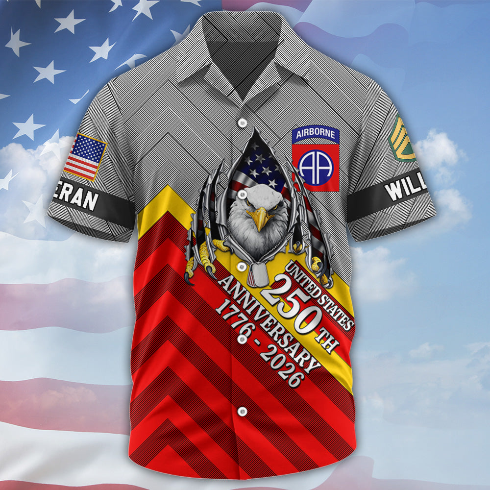Personalized All Over Print Shirt United States 250th Anniversary 1776-2026 Custom All Military Branches Gift For Veterans K1702 MT2