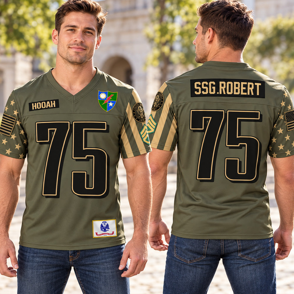 Personalized Jersey Football Military Armed Forces Shirt Gift For Veteran Soldier K1702 MT2