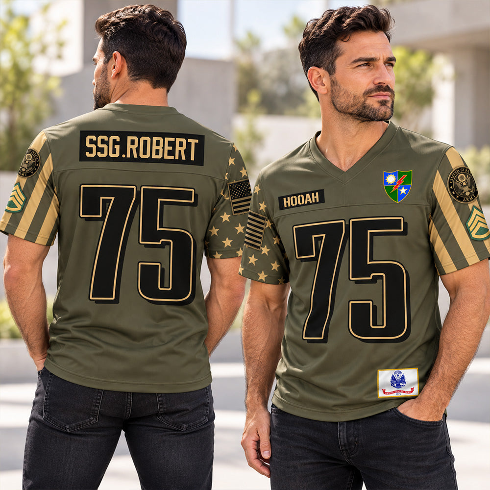 Personalized Jersey Football Military Armed Forces Shirt Gift For Veteran Soldier K1702 MT2