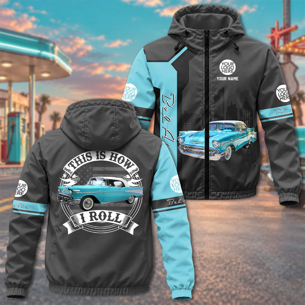 This Is How I Roll - Custom Photo Classic Car Windbreaker Jacket - Personalized Name Car Jacket A2110 T24
