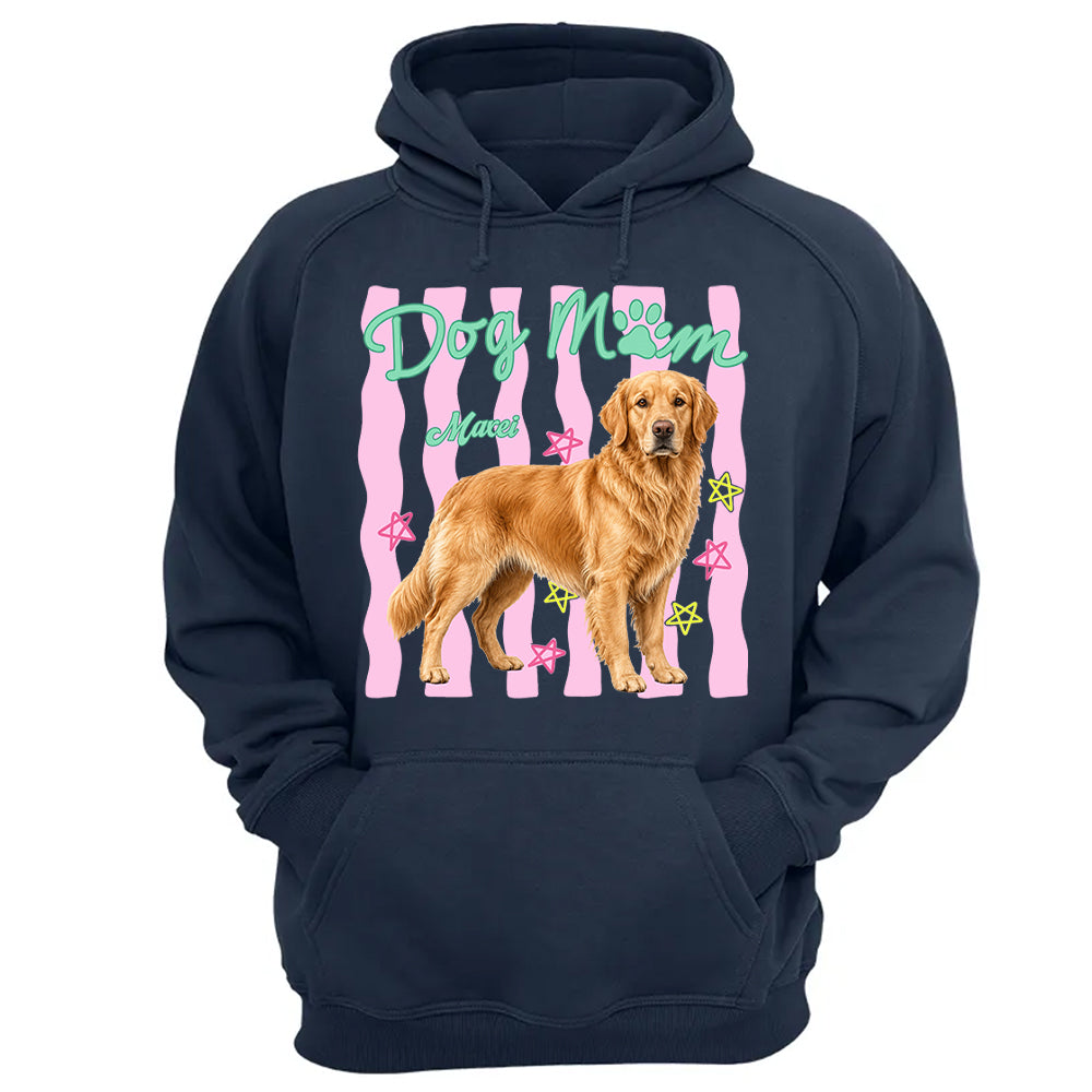 Personalized Dog Mom Shirt, Everyday Striped Shirt, Preppy Dog Mama, Gift For Dog Lover T1807 Pt99