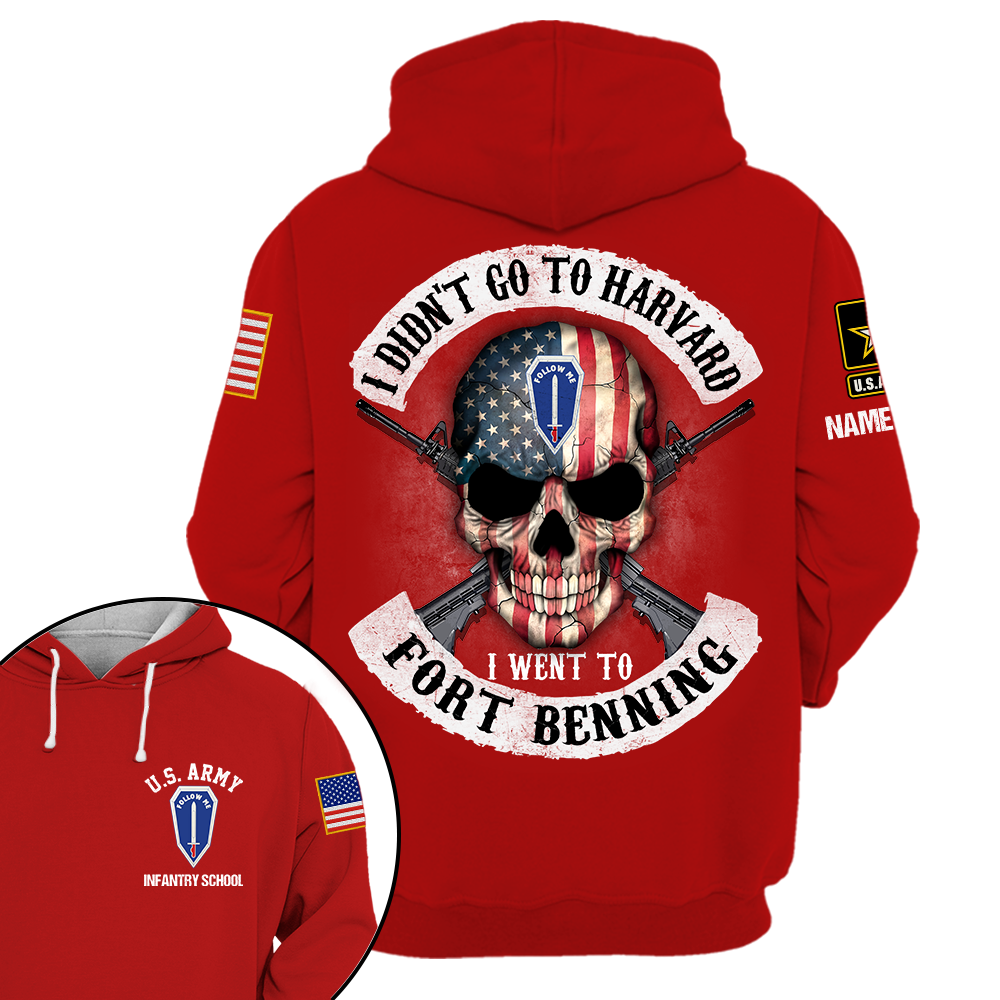 I Didn't Go To Harvard I Went To Military Base Skull Veteran Personalized All Over Print Shirt Gift For Soldier K1702