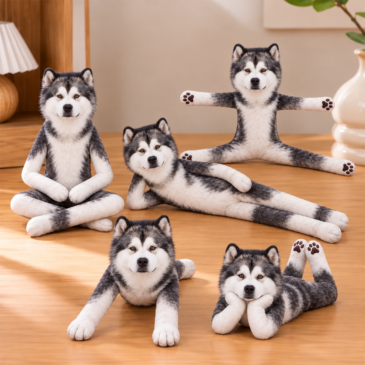 Personalized Alaskan Malamute Photo Pet Squishy Toy Poseable Plush Doll, Funny Gift For Dog Mom, Dad, Pet Lover T1807 T24 TL06