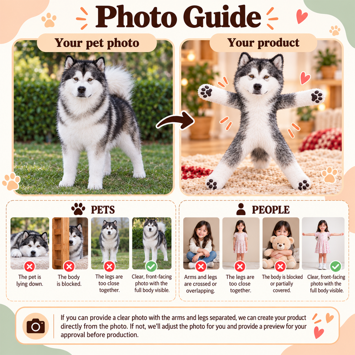 Personalized Alaskan Malamute Photo Pet Squishy Toy Poseable Plush Doll, Funny Gift For Dog Mom, Dad, Pet Lover T1807 T24 TL06