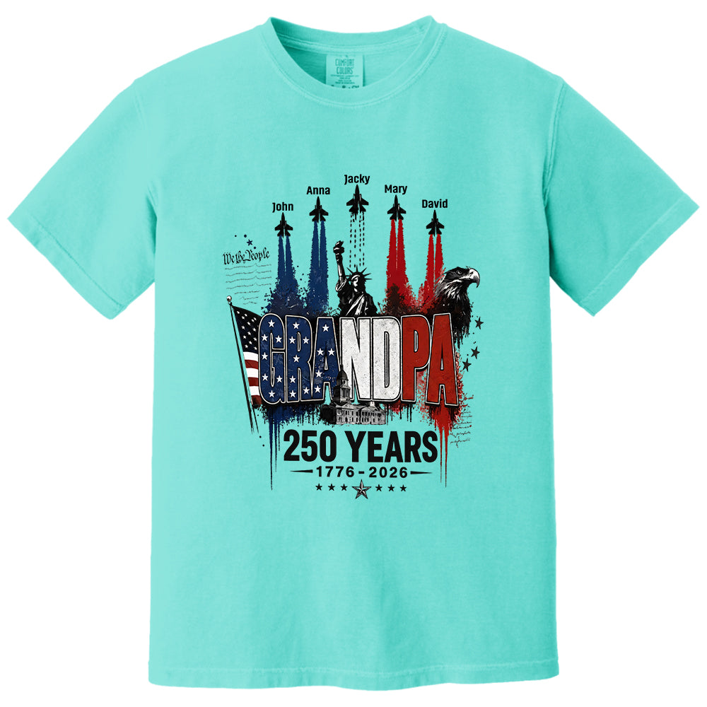 Personalized Dad Grandpa Nation Flag American 250th Anniversary Shirt - Semiquincentennial 1776-2026 Shirt - Cool Father's Day Gift For Dad, Grandpa T1807 VH01