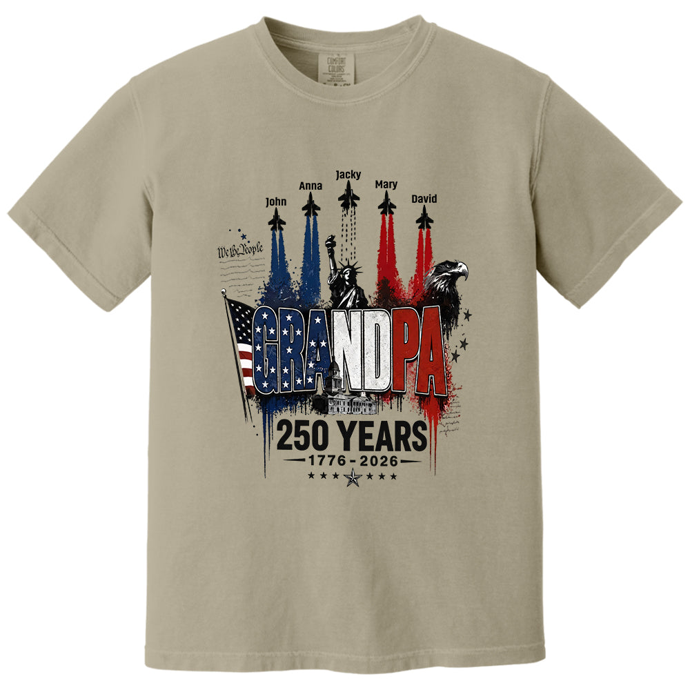 Personalized Dad Grandpa Nation Flag American 250th Anniversary Shirt - Semiquincentennial 1776-2026 Shirt - Cool Father's Day Gift For Dad, Grandpa T1807 VH01