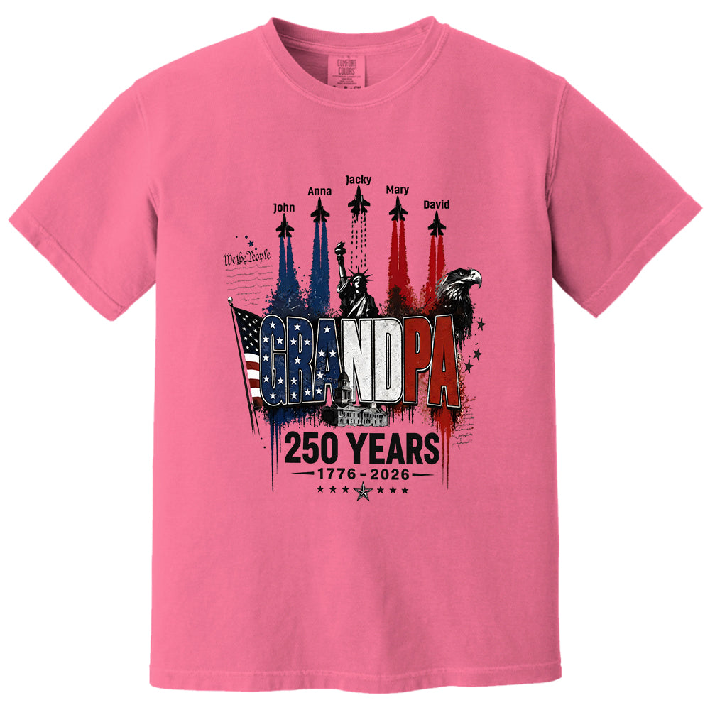 Personalized Dad Grandpa Nation Flag American 250th Anniversary Shirt - Semiquincentennial 1776-2026 Shirt - Cool Father's Day Gift For Dad, Grandpa T1807 VH01