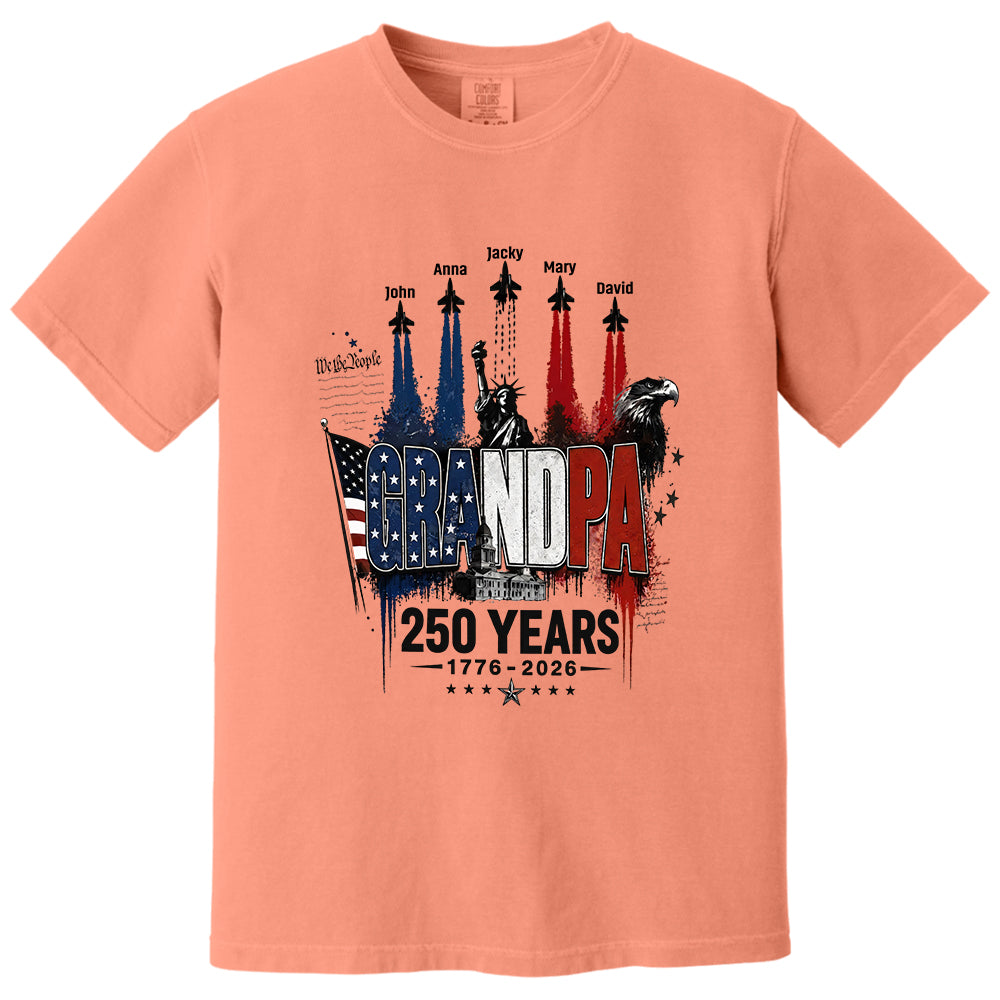 Personalized Dad Grandpa Nation Flag American 250th Anniversary Shirt - Semiquincentennial 1776-2026 Shirt - Cool Father's Day Gift For Dad, Grandpa T1807 VH01