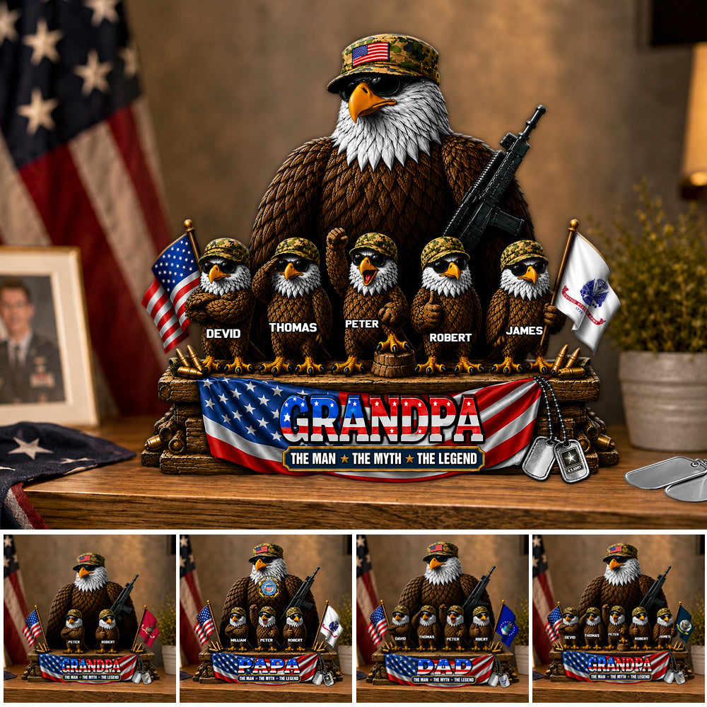 Personalized Acrylic Block Plaque Veteran Grandpa The Man The Myth The Legend Custom Gift For Dad Grandpa Veteran K1702 MT2