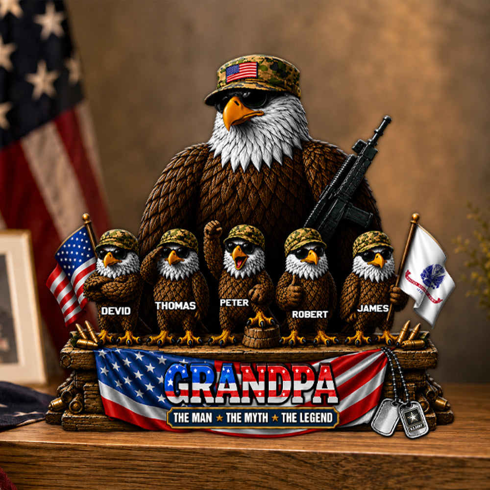 Personalized Acrylic Block Plaque Veteran Grandpa The Man The Myth The Legend Custom Gift For Dad Grandpa Veteran K1702 MT2