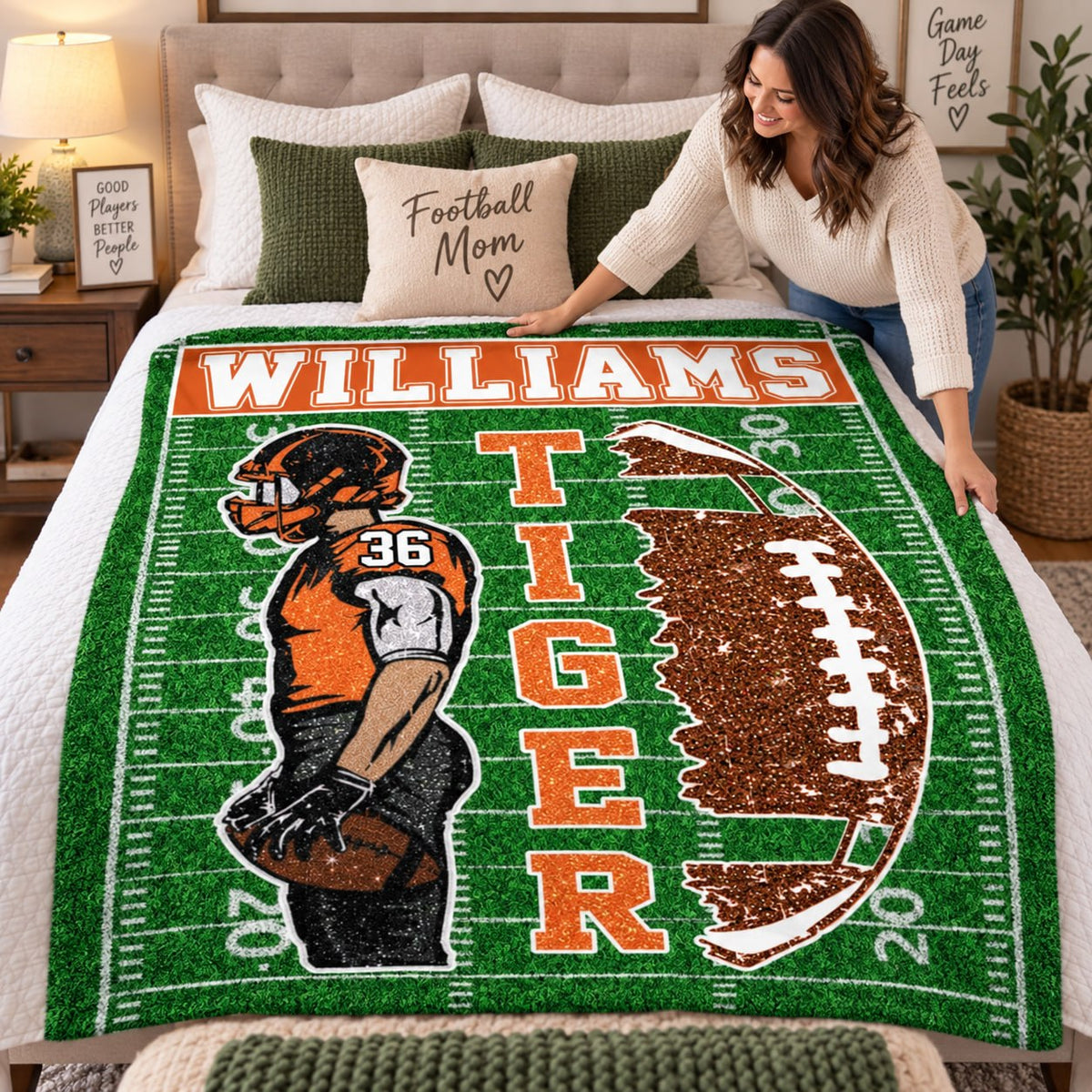 Personalized Football Team Blanket, Football Blanket, Team Football Gift Blanket Na02 T24