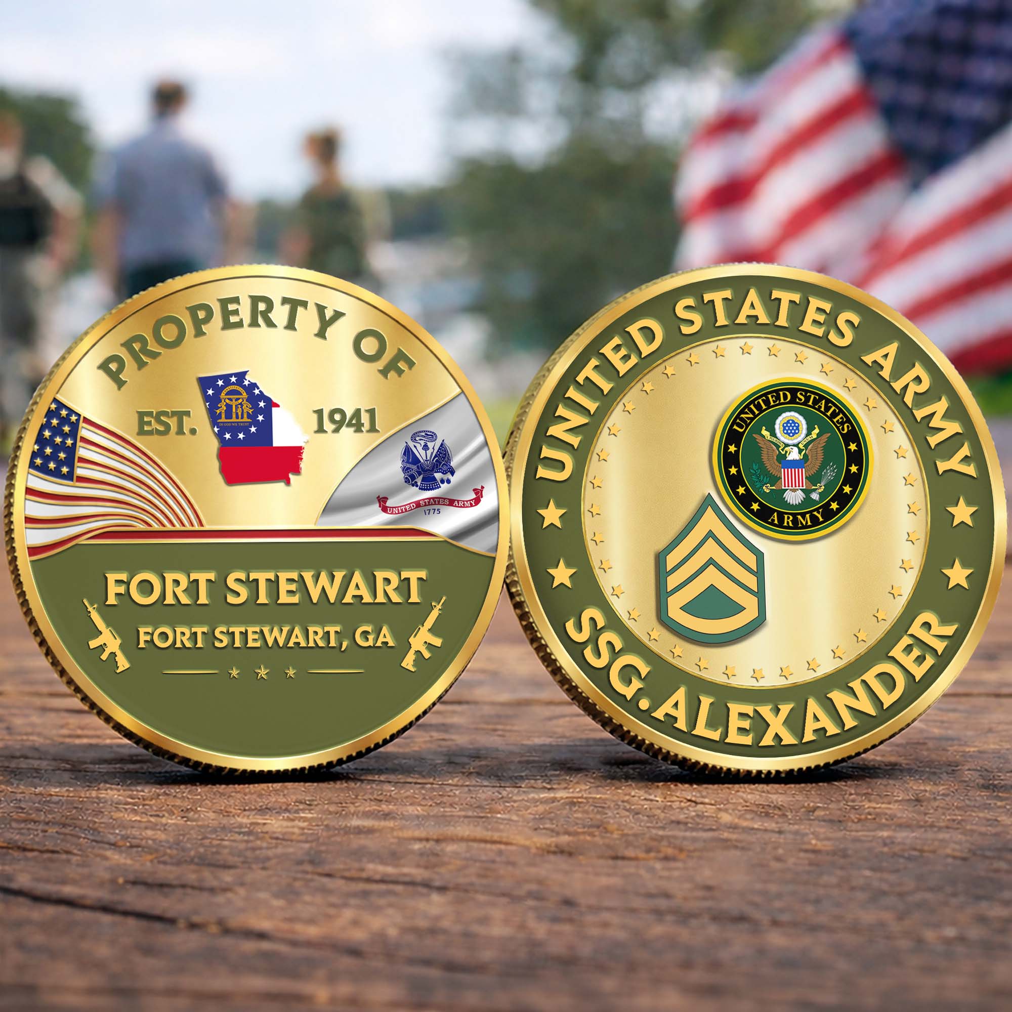 Custom Commemorative Coin Military Base Property of Fort Benning US Veteran All Branch Gift K1702 MT2