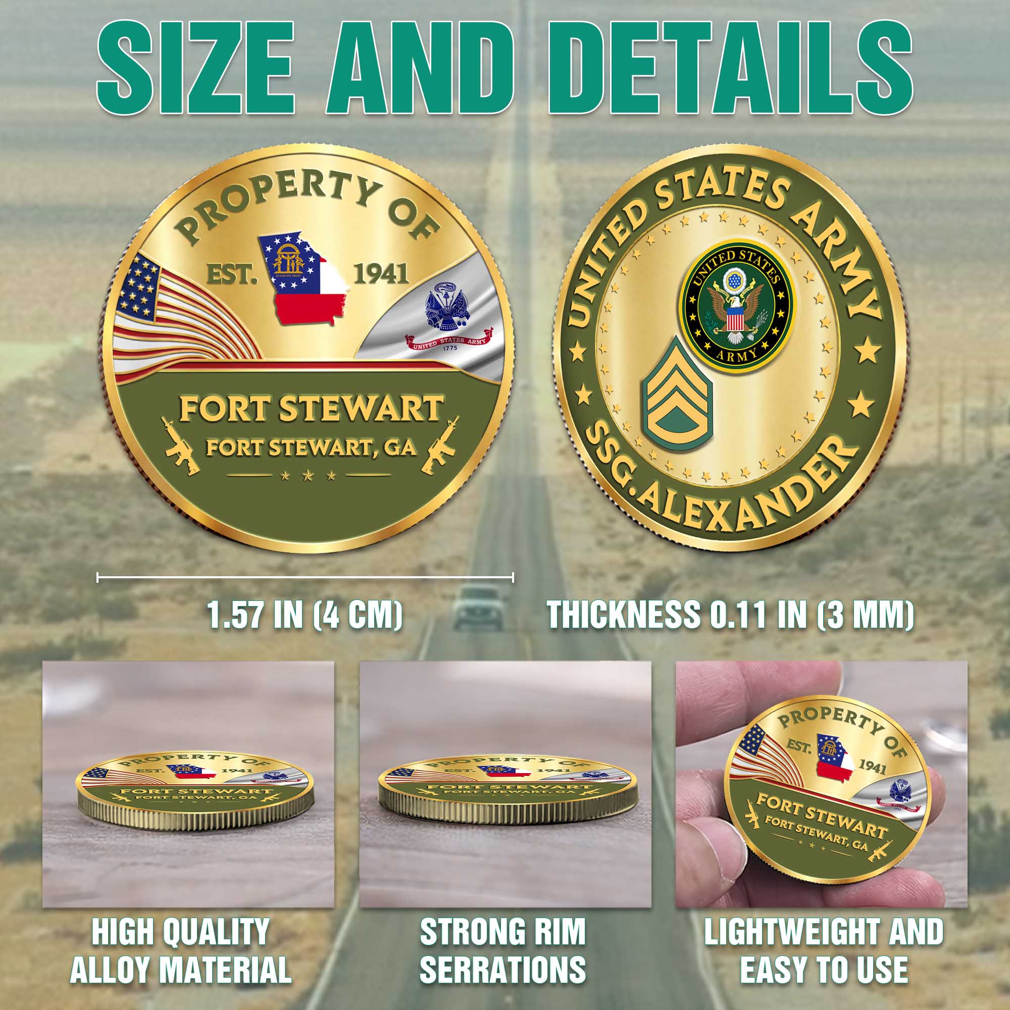 Custom Commemorative Coin Military Base Property of Fort Benning US Veteran All Branch Gift K1702 MT2