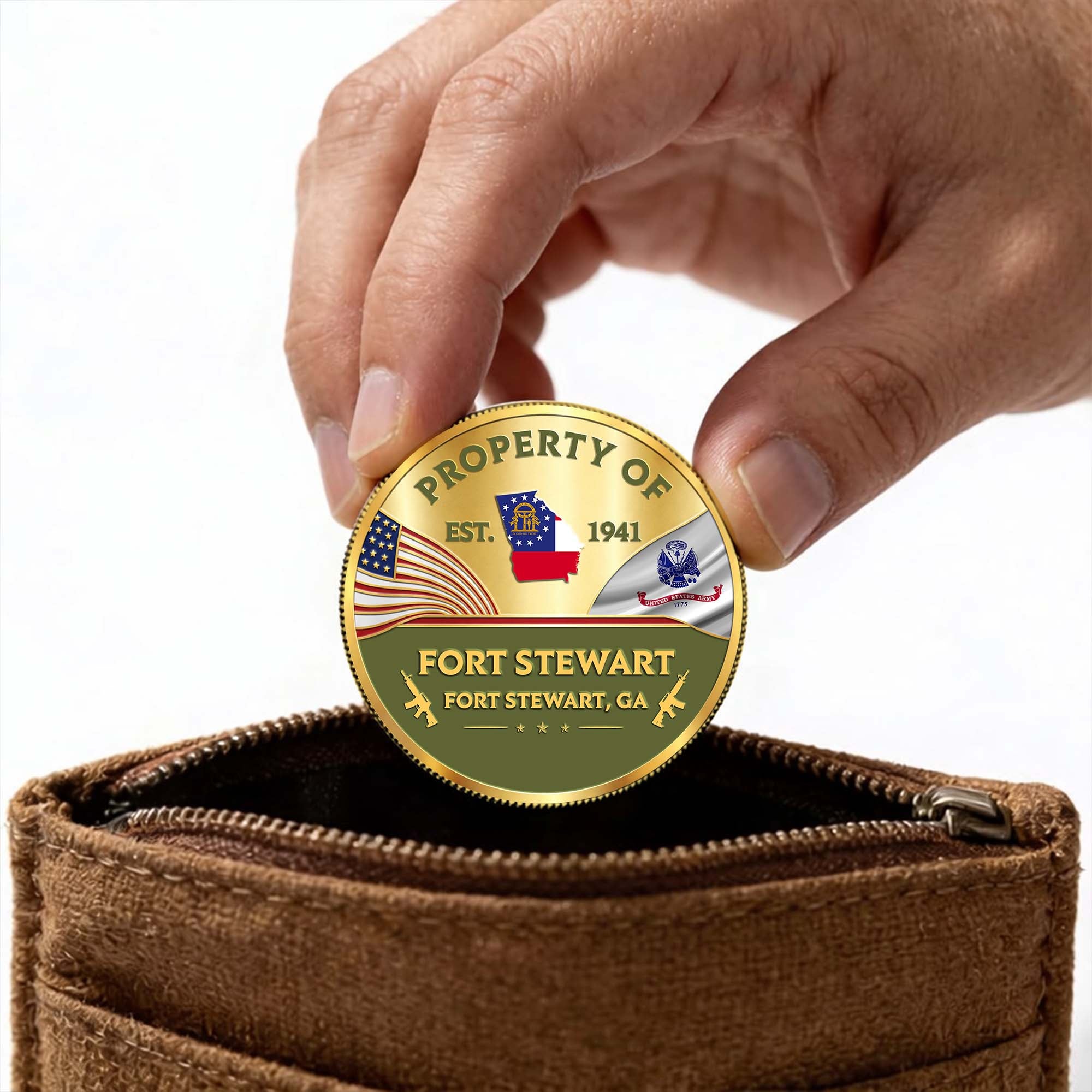 Custom Commemorative Coin Military Base Property of Fort Benning US Veteran All Branch Gift K1702 MT2
