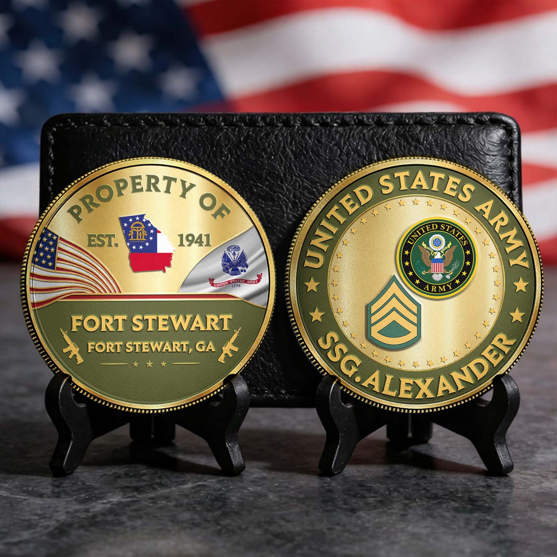 Custom Commemorative Coin Military Base Property of Fort Benning US Veteran All Branch Gift K1702 MT2