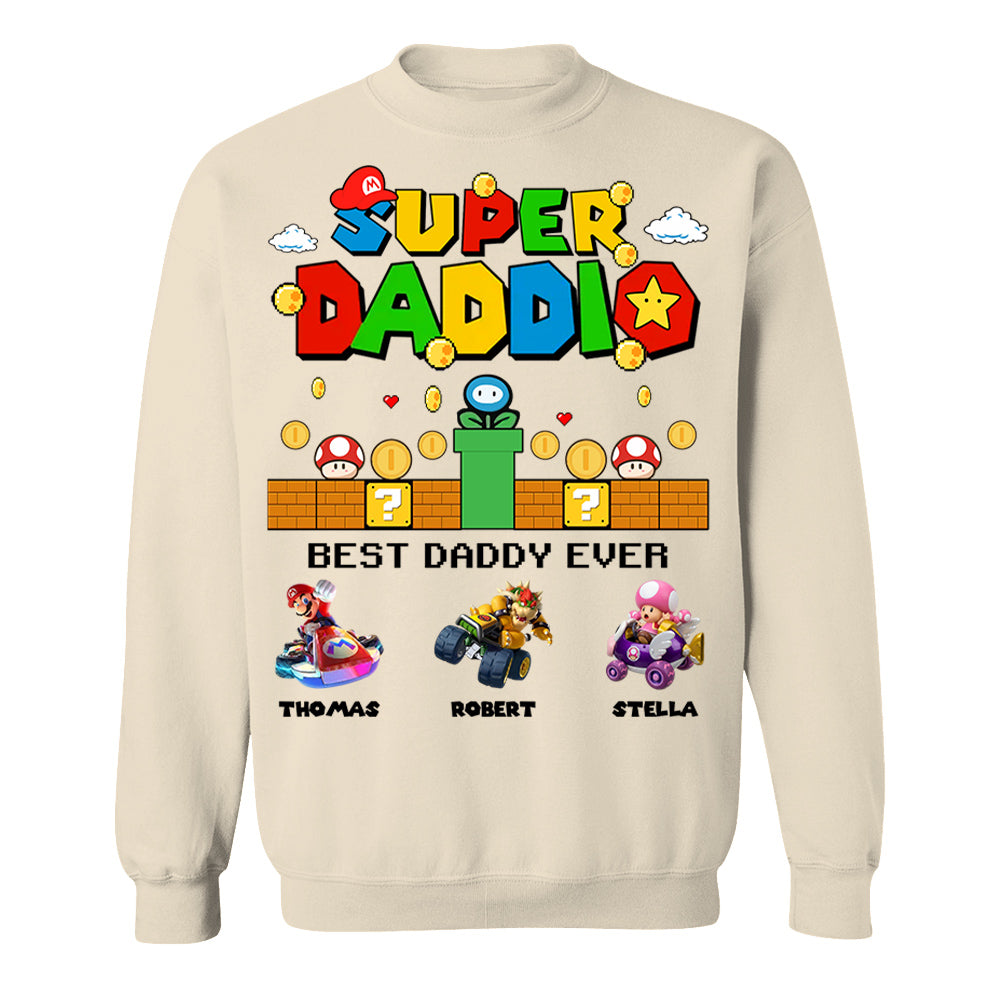 Super Daddio It's A Me Daddy, Personalized Daddio Shirt With Kids Name Custom, Father's Day Gift For Husband, Dad, Grandpa MI209 Li29