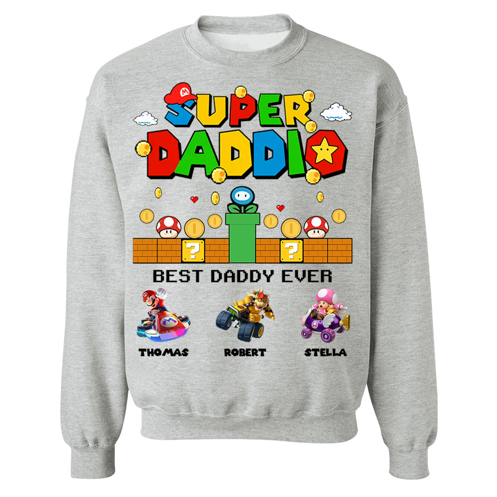 Super Daddio It's A Me Daddy, Personalized Daddio Shirt With Kids Name Custom, Father's Day Gift For Husband, Dad, Grandpa MI209 Li29