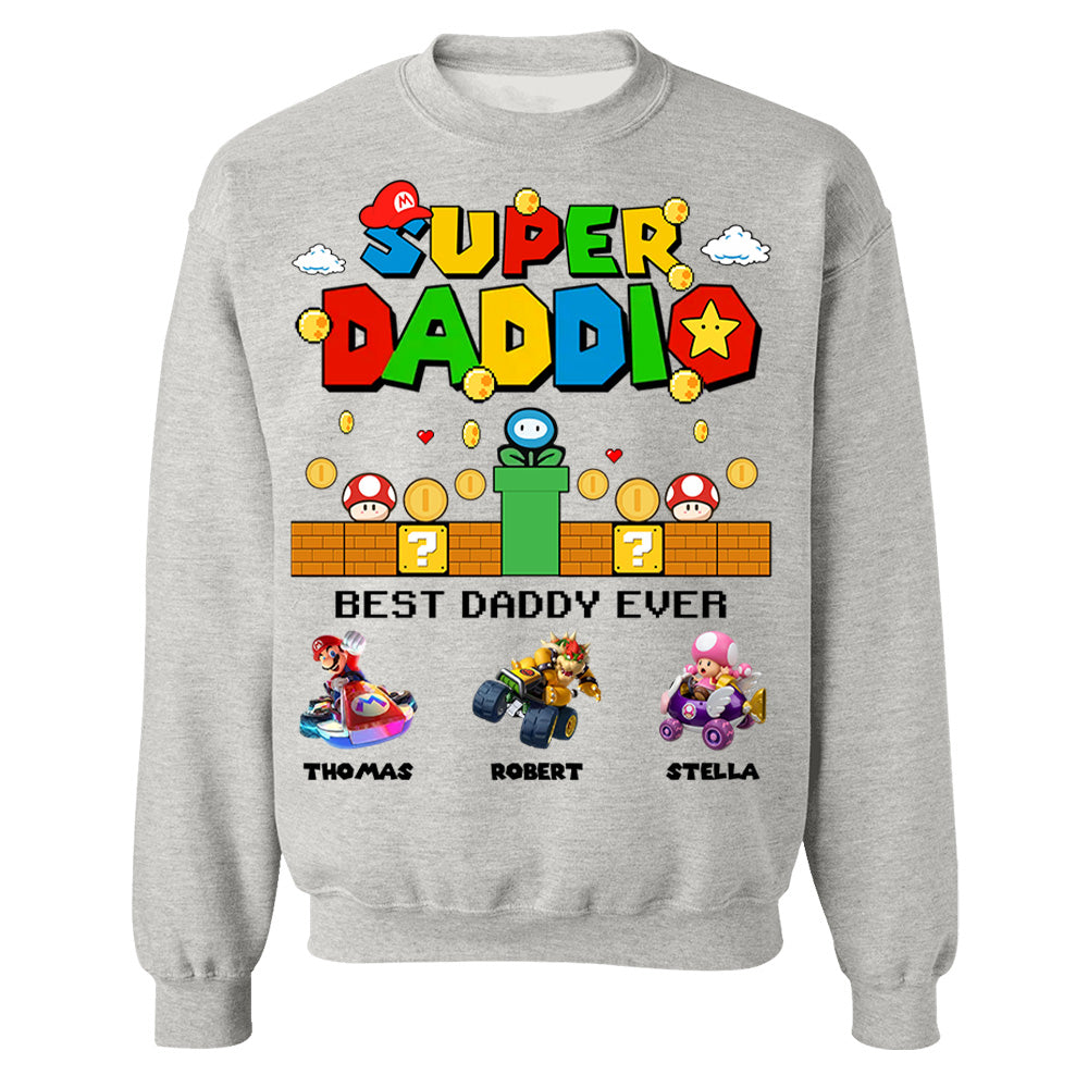 Super Daddio It's A Me Daddy, Personalized Daddio Shirt With Kids Name Custom, Father's Day Gift For Husband, Dad, Grandpa MI209 Li29