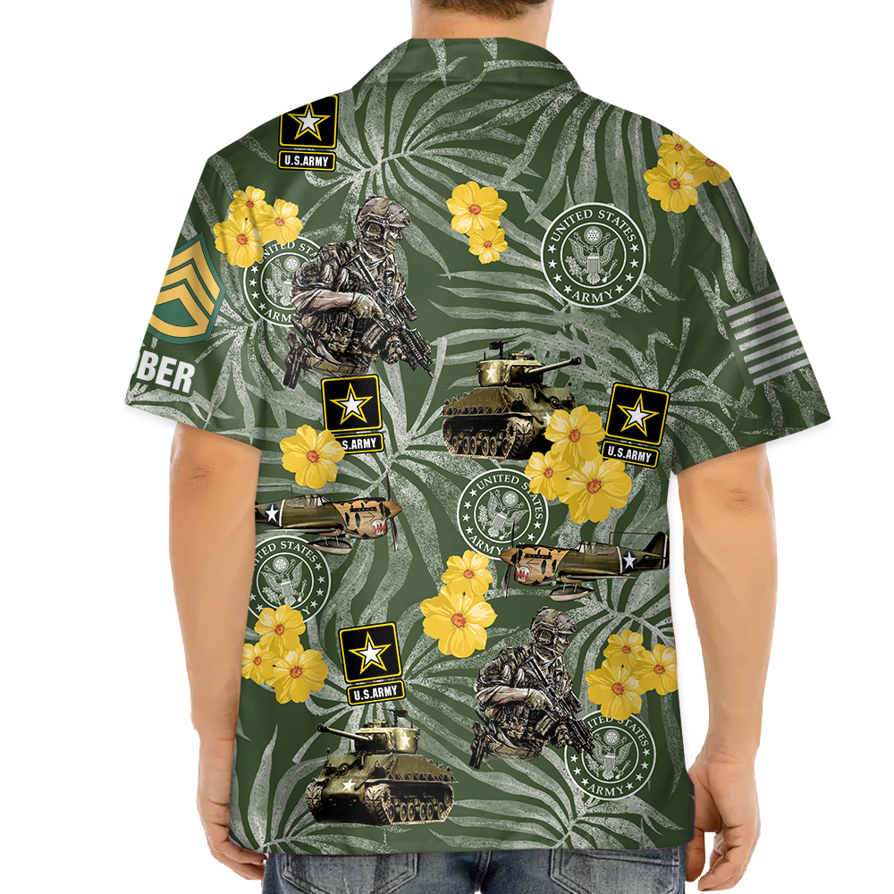 Personalized Hawaiian Shirt For Veterans Custom All Branches And Name Hawaiian Shirt Gift K1702